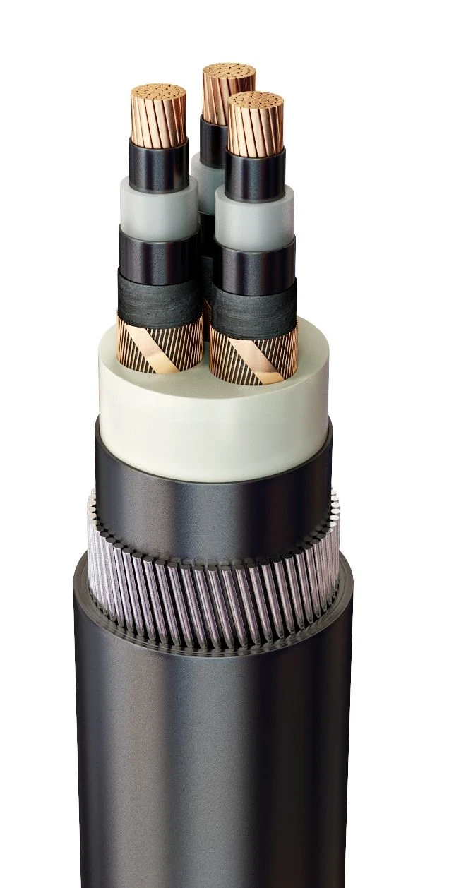 Copper Power Cable with XLPE Insulation, Armored in PVC Sheath