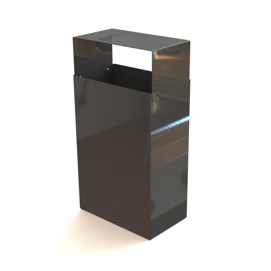 سلة قمامة مستطيلة ثابتة من الألمنيوم