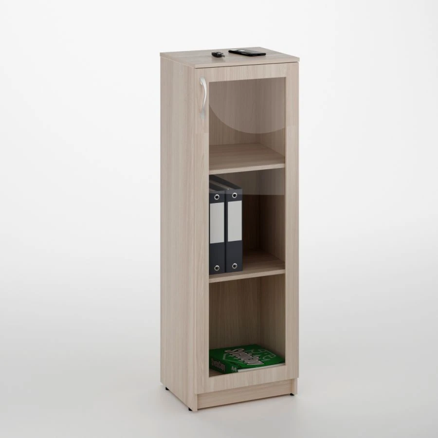 Low Glass Cabinet with Three Sections