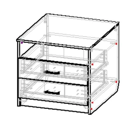 Office Cabinet with Two Drawers and Open Compartment TO2
