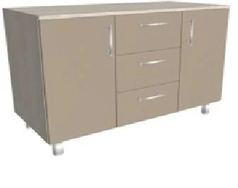 خزانة ذات بابين مع أدراج وأبواب KSTTm 2-04