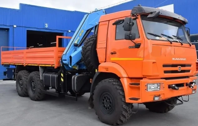 Truck with Crane Manipulator Model 676515-12 (INMAN IT150) on KAMAZ 43502-D5