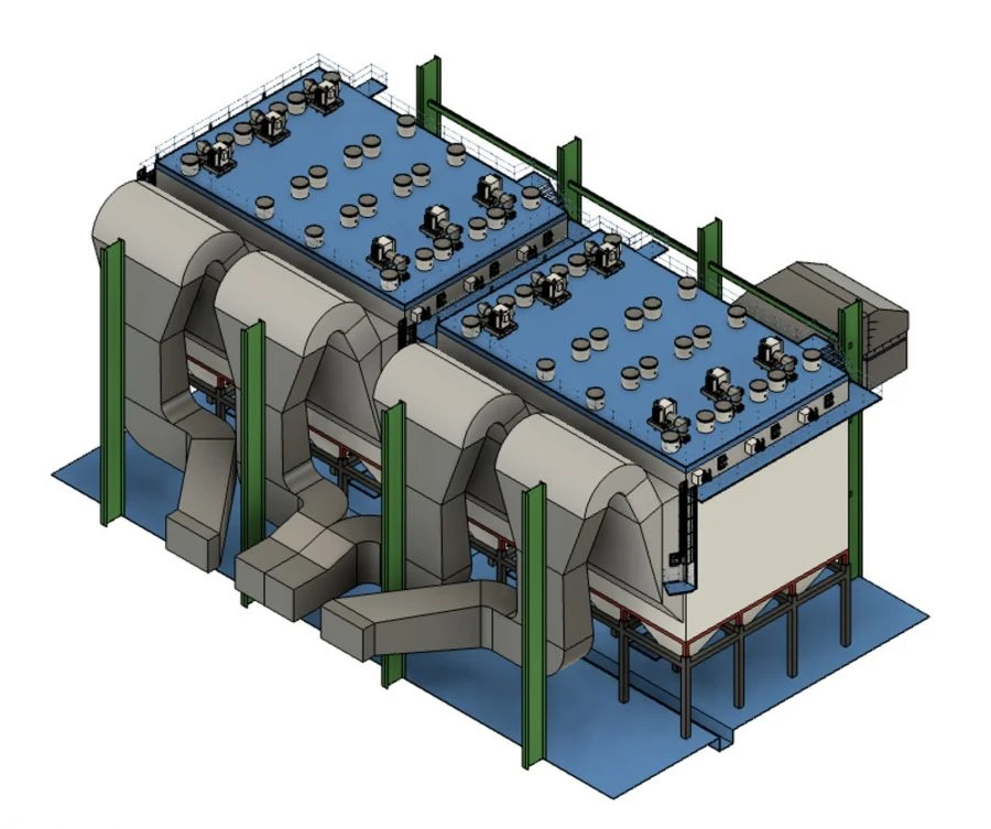 Horizontal Dry Electrofilter TTS-3x3.75-2x10.4-10.0-400