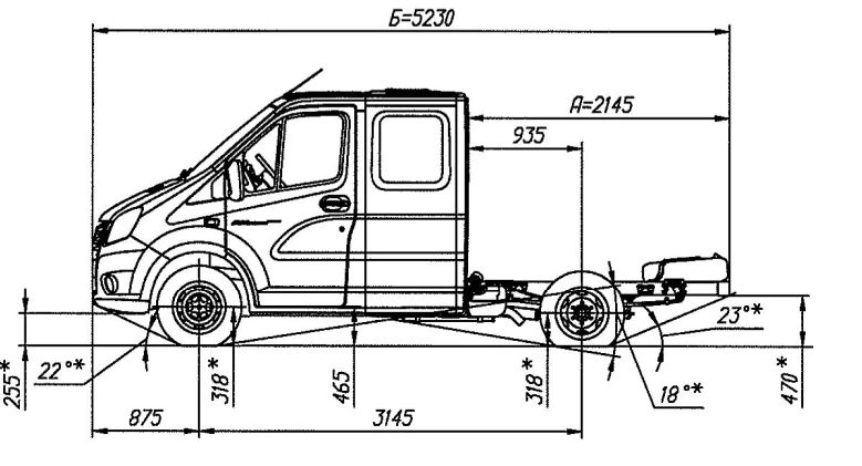 GAZelle NEXT Chassis A22R23 with Gasoline Engine