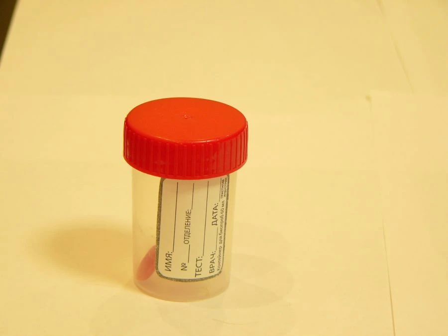 Disposable Sterile Polymer Container for Biological Samples 60ml with Label and Spoon - KOP
