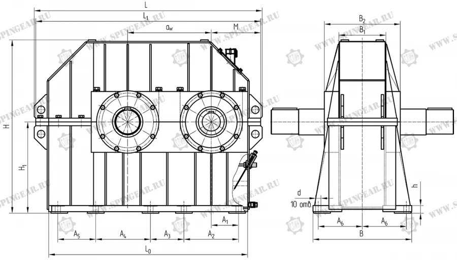 Single-Stage Horizontal Gearbox CОН-550СПР