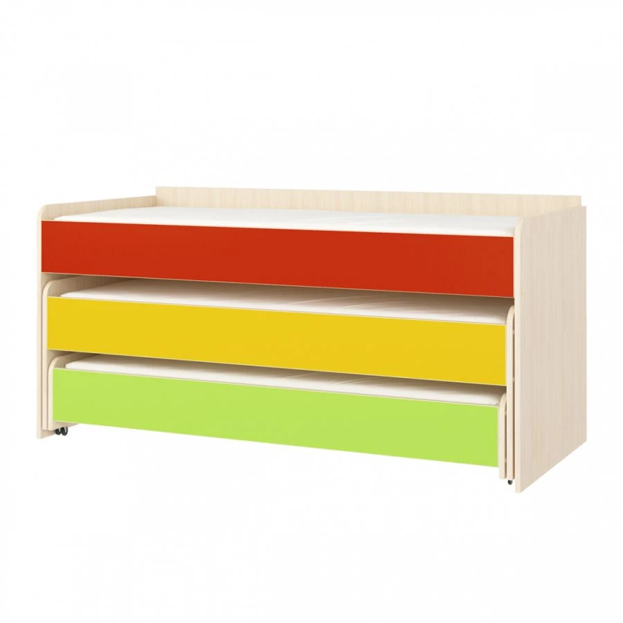 سرير ثلاثي الطبقات للأطفال مع ميزة السحب (بدون غطاء)