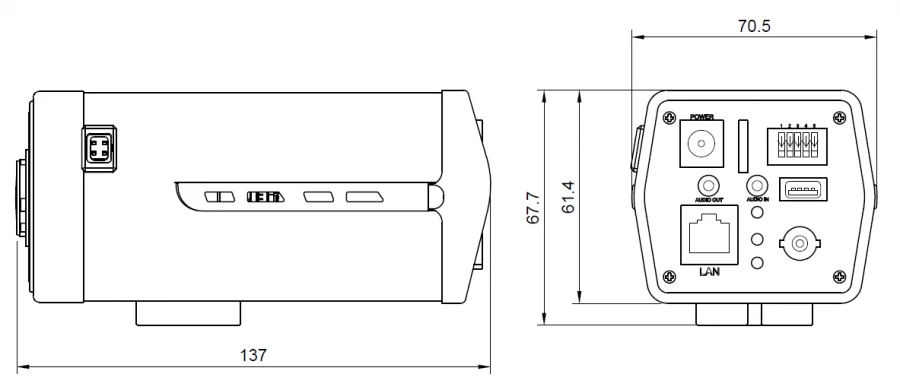كاميرا مراقبة داخلية رقمية 4MP - موديل 4MP-BOX-Moto-ACDC-GP