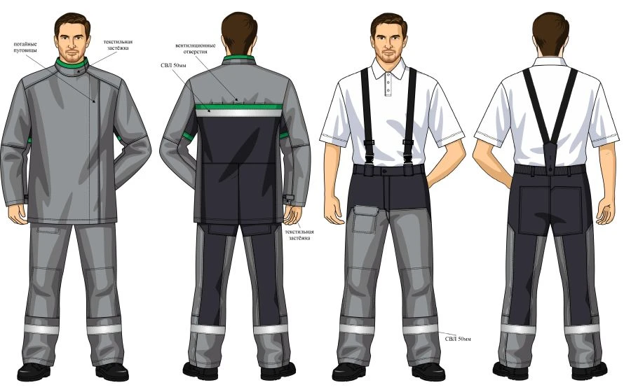 Men's Summer Protective Suit (Jacket and Pants) for High Temperatures