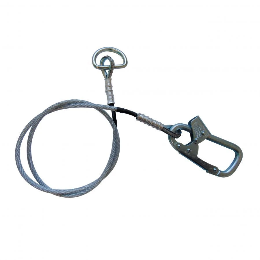 Metal Rope with PVC Sheath, 1.5m, with Mounting Carabiner