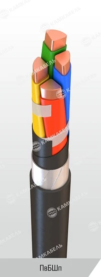 كابل طاقة مع موصلات نحاسية، عزل من البولي إيثيلين المتشابك، 0.66/1 ك ف، طراز PVBShv