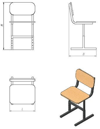 Adjustable Student Chair for Educational Processes (SU.R Series)