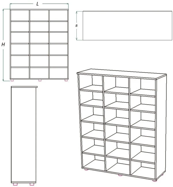 Children's Shoe Cabinet for Storage - DSHO Series